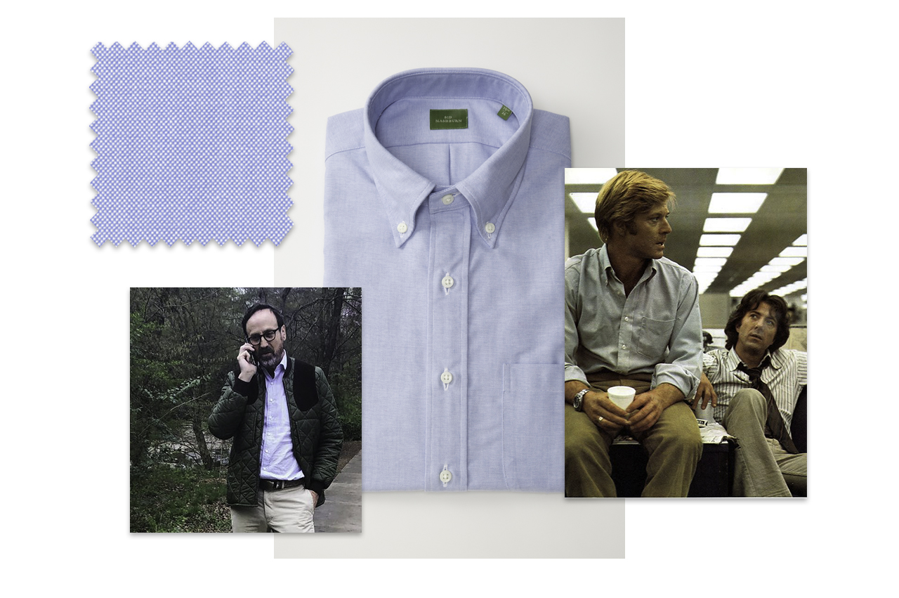 blue oxford shirt collage